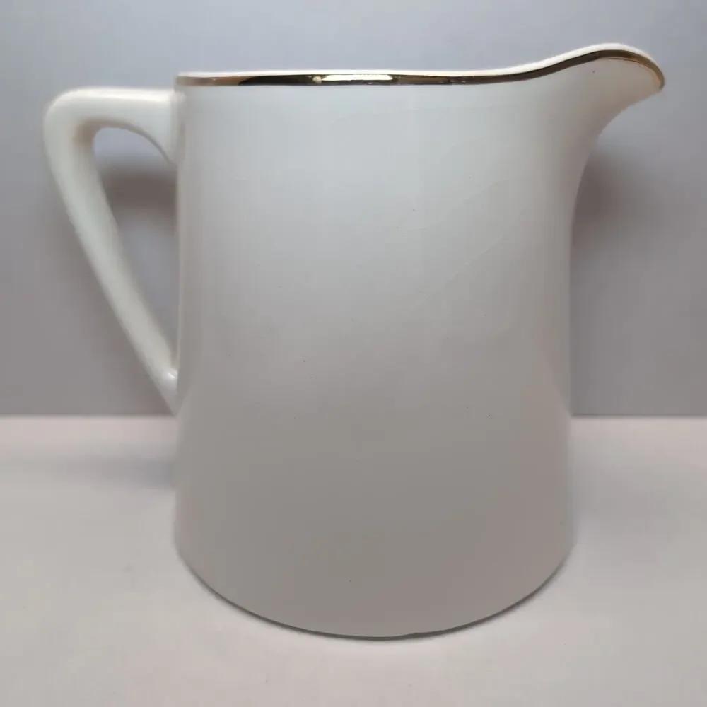 Vintage Sabin China Cathy Rose‎ Pitcher Smooth Edge Gold Trim